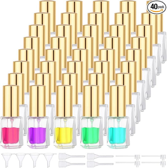 Segbeauty 40pcs 0.1oz Mini Perfume Bottles Empty, Travel Perfume Spray Bottle Refillable, 3ml Small Glass Travel Cologne Sprayer with Transfer Tool, Portable Fragrance Atomizer Glass Spray Bottles