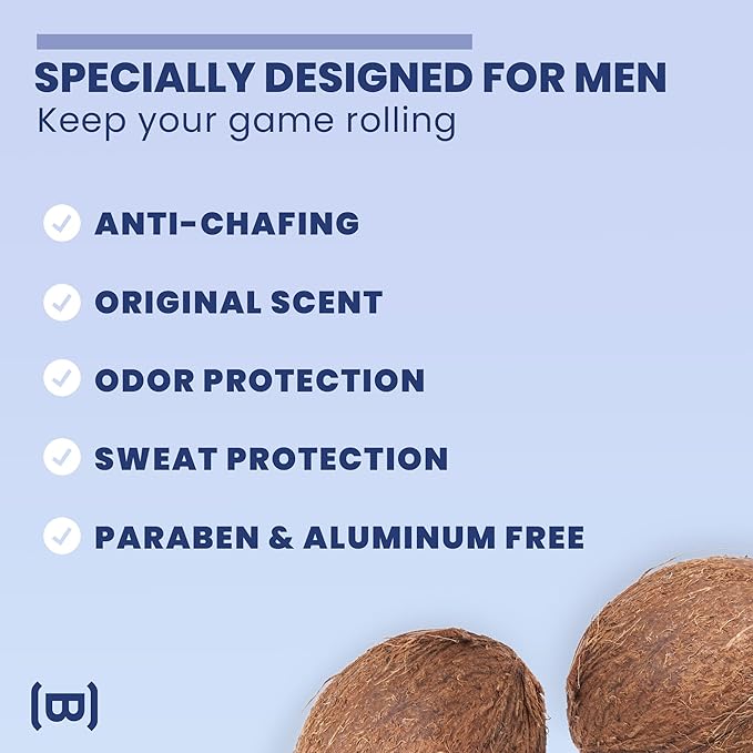 BLUEBALLS - Ball Deodorant for Men - Lotion Anti Chafing for Men - Original Scent - Friction Defense - Sweat Odor & Irritation Care - Men's Grooming & Essentials - Hygiene Products