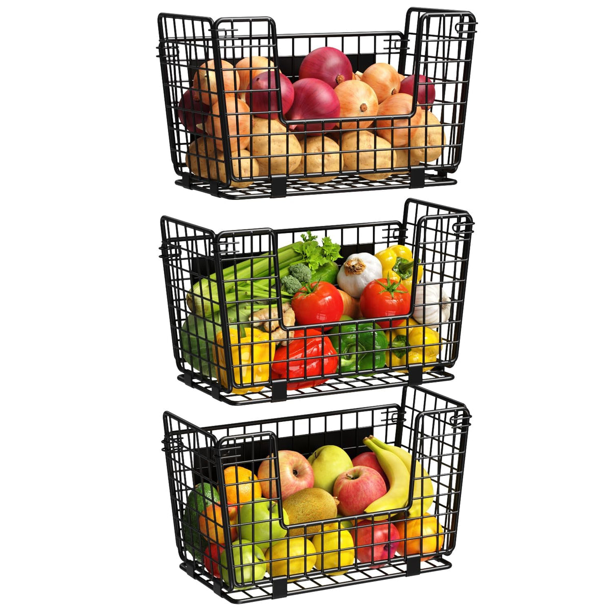 Magnetic Shelf for Fridge - 3 Pack Fruit & Vegetable - Image 1