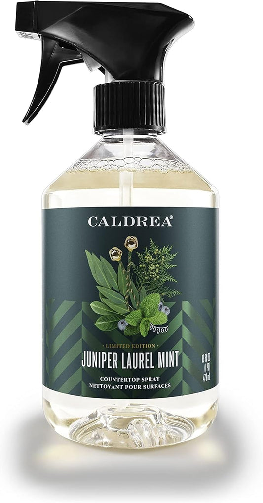 Caldrea Multi-Surface Countertop Spray Cleaner, Made with Vegetable Protein Extract, Juniper Laurel Mint Scent, 16 oz