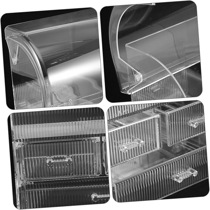 VICASKY Acrylic Makeup Organizer Box Storage Boxes for Bathroom Large Capacity Makeup Storage