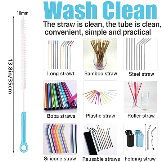 6Pcs Bottle Cleaning Brush Set-Long Handle Water Bottle Cleaner Brush for Washing Wine Decanter,Beer Bottle,Baby Bottles