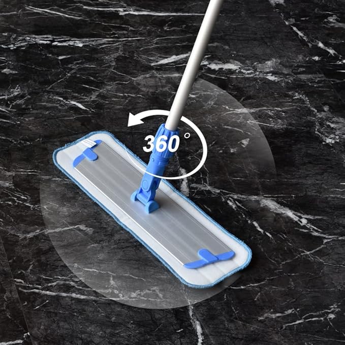 Layers 18 Inch Microfiber Mop for Floor Cleaning-Hardwood with 3 Washable Mop Pads, with 59.8‘’ Extra-Long Aluminium Handle for Wet Dry Dust Household Cleaning.