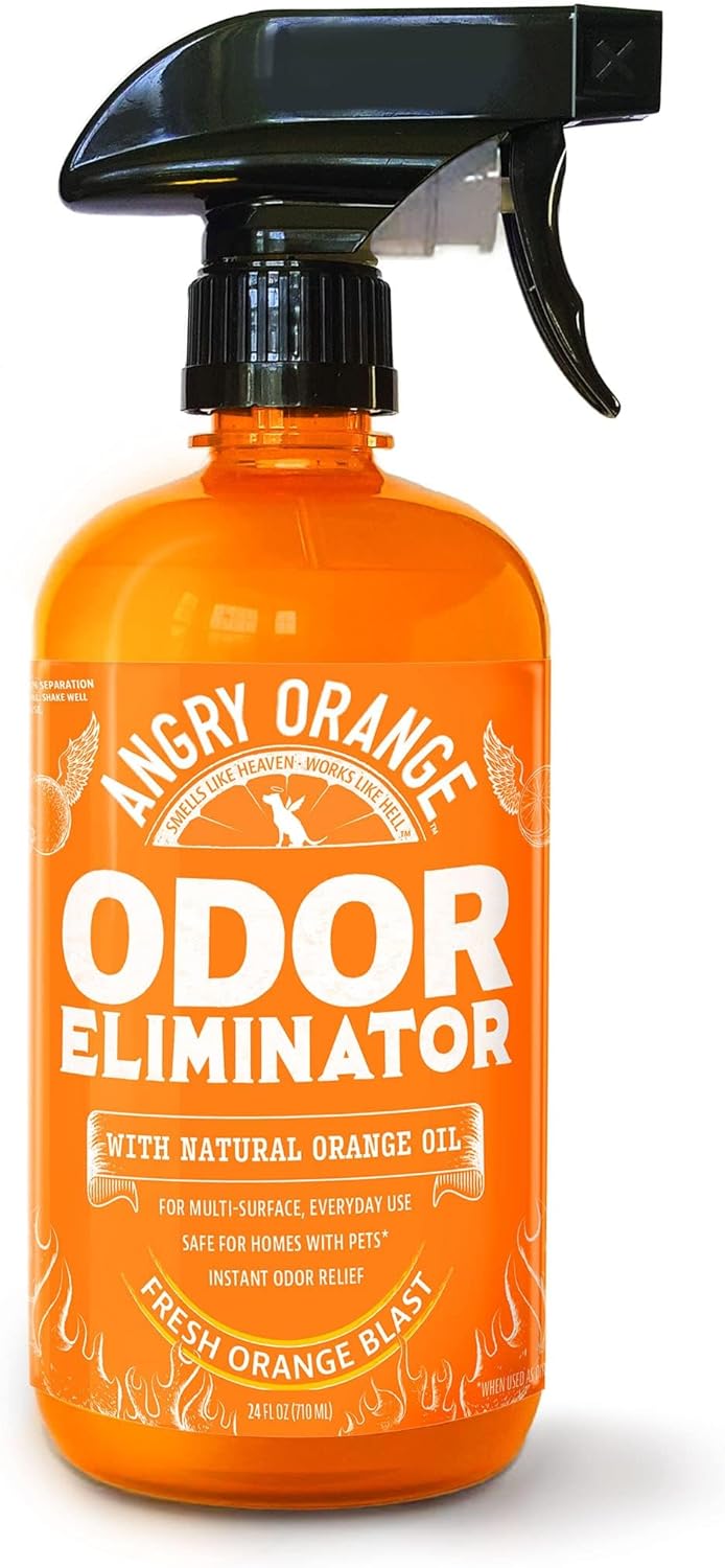 Angry Orange Pet Odor Eliminator & Stain Remover – Natural Citrus Cleaner for Dog & Cat Urine (24 oz) | Fixory911