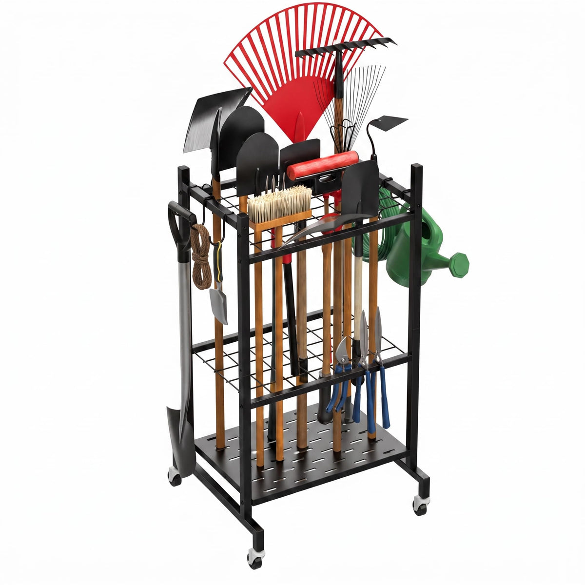 Garden Tool Organizer with Wheels, Garage Tool Organizer - Image 1