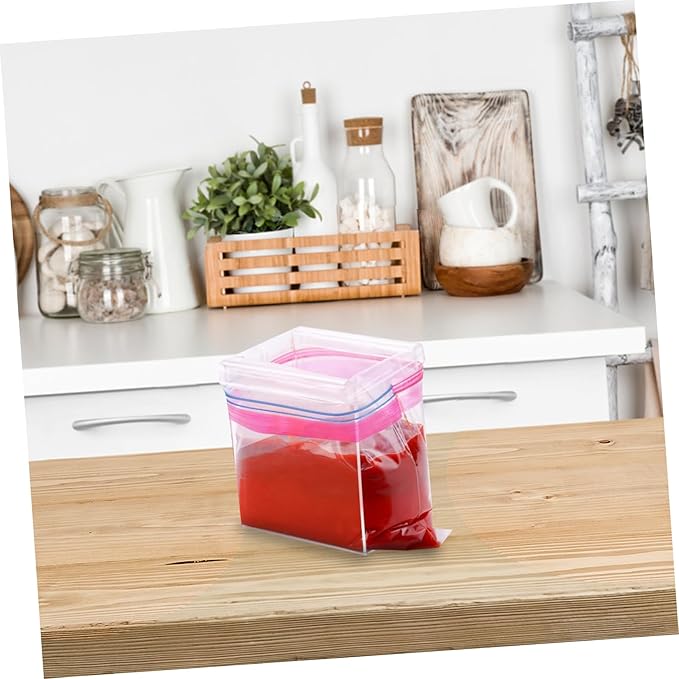 Cabilock 2pcs Food Storage Bag Holder Stand Compact and Portable Zipper Bag Organizer for Meal Prep Hands Storage Kitchen Camping and More Design