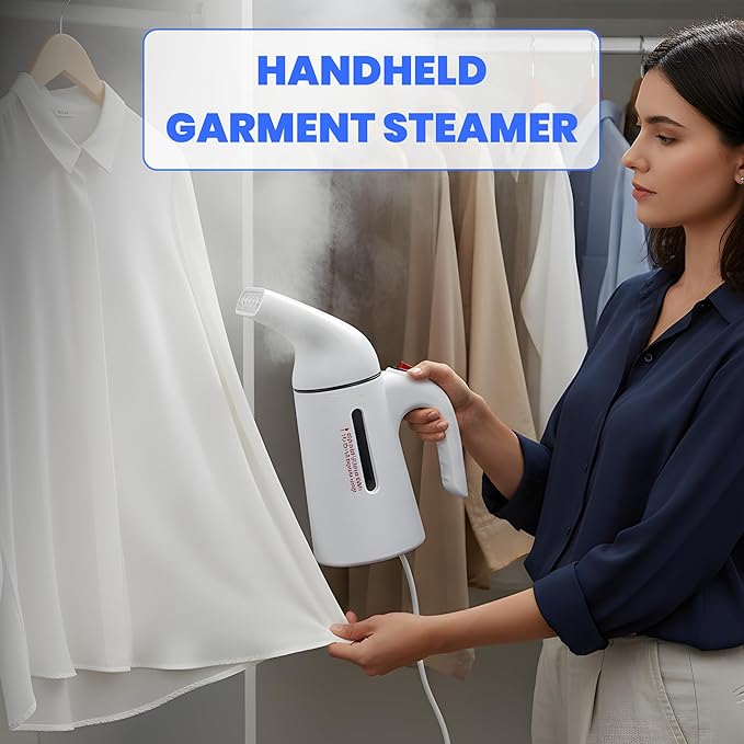 Handheld Garment Steamer – 700W Portable Clothes Steamer with ABS+PC+Stainless Steel+Silicone Build – Black Color, 110V with US Plug – Fast Heat-Up, Powerful Wrinkle Removal