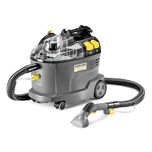 Kärcher Puzzi 8/1 C Commercial Carpet Extractor 12.5 PSI - Spot Cleaner, Stain Remover, Area Rugs, Car and Auto Detailing, Carpet and Upholstery Cleaner - Onboard Accessory Storage - 3.9 Gallon Tank