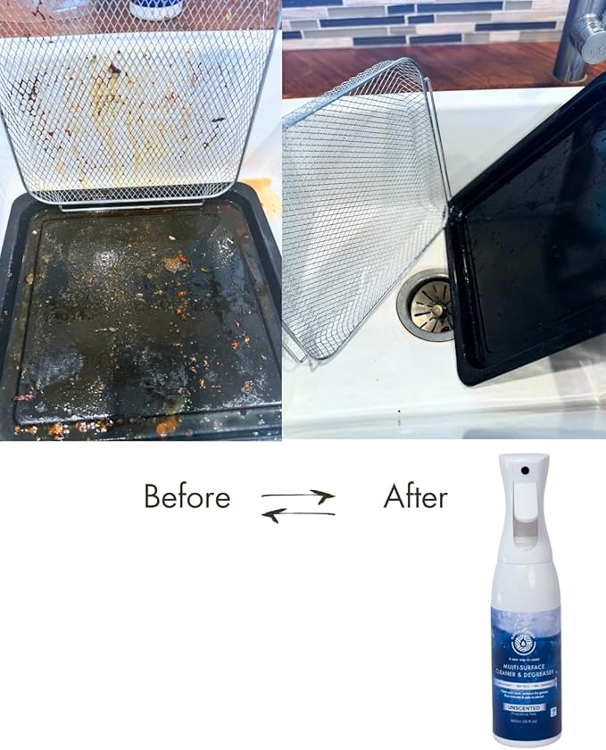 Multi-Surface Cleaner & Degreaser, Home and Kitchen degreasing; Spray for Glass, Countertops, Appliances, and Floors - Eco-Friendly and Non- Toxic Cleaner & Degreaser (Unscented)