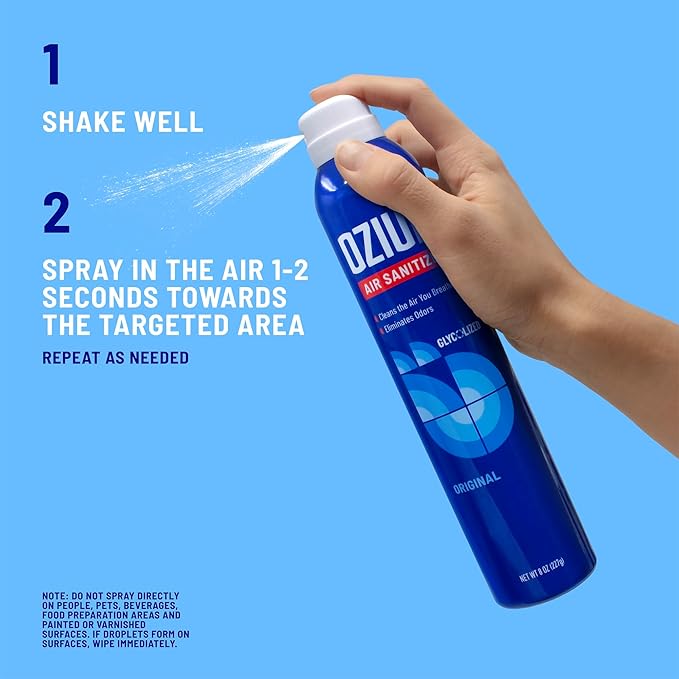 Ozium 8 Oz. Air Sanitizer & Odor Eliminator for Homes, Cars, Offices and More, Vanilla Scent, Pack of 6
