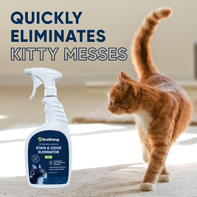 Cat Stain & Odor Remover - Enzyme Urine Neutralizer Citrus Scent 32 oz Spray