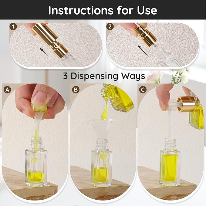 Segbeauty 40pcs 0.17oz Empty Atomizer Sprayer for Perfume, Bulk Glass Travel Bottles, Refillable Travel Cologne Sprayer with Perfume Refill Kit, 5ml Small Cologne Atomizer Mini Glass Spray Bottles