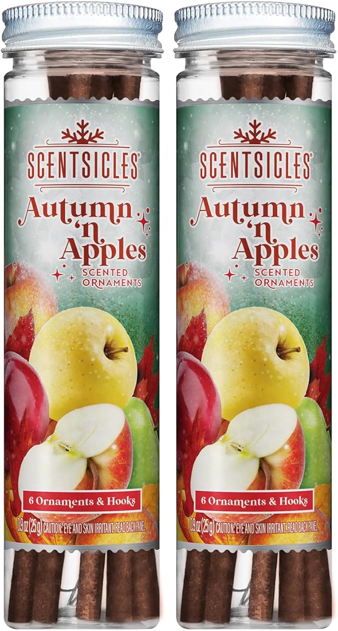 Scentsicles Autumn n Apples Scented Ornament Sticks - 2 Bottles (12 Sticks Total)