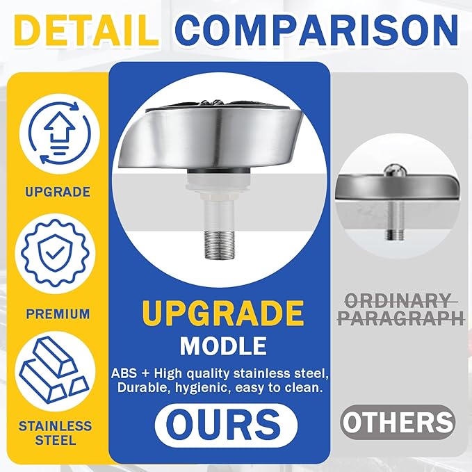 Glass Rinser and Cup Washer for Sink, 360° Rotating Spray Nozzle with Pull-Out Design, Bottle Cleaner - Tilted Base Prevents Splashing, Kitchen Sink Accessories for Home & Bar (Easy Install-Silver)