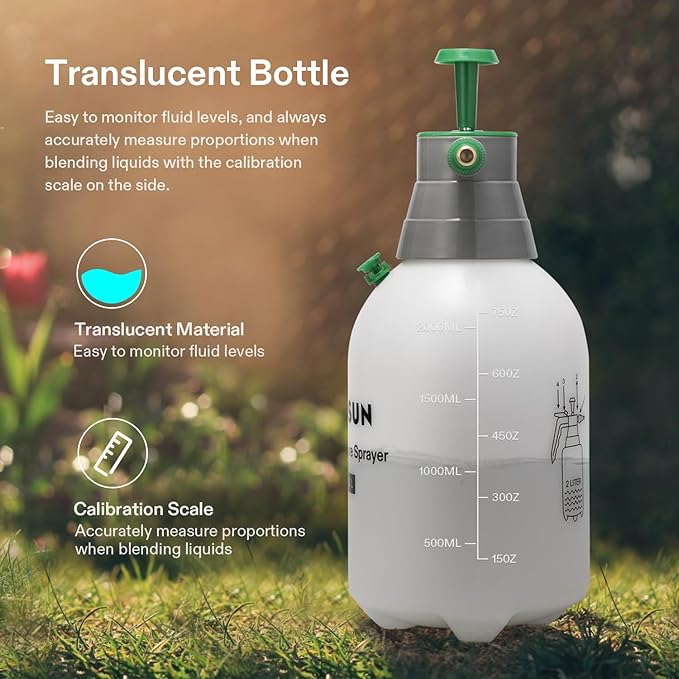 VIVOSUN 2-Pack 5 Tier Vertical Gardening Stackable Planter and 0.5Gal Handheld Garden Sprayer, 2L Pump Sprayer, 68 Oz Water Spray Bottle with Safety Valve, Adjustable Nozzle