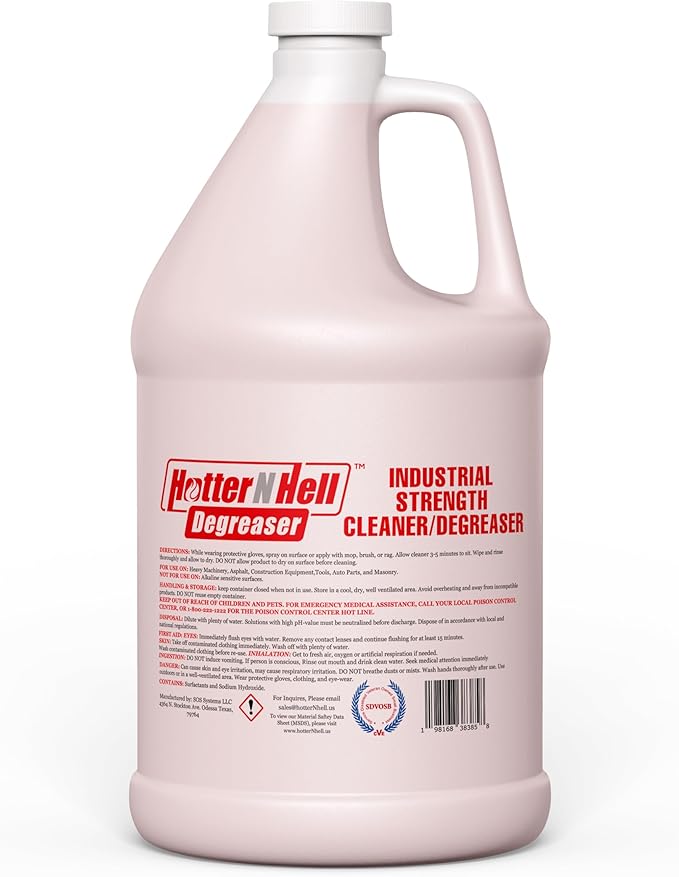 Industrial-Grade Degreaser - 1-Gallon (Ready-to-use-formula) for equipment, parts, concrete, drive-ways, shop floors, and automotive