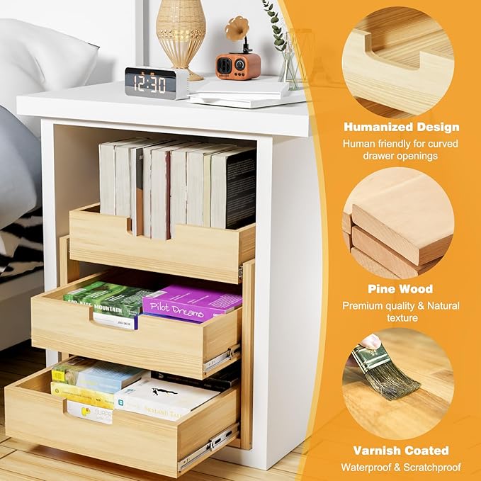 Pull Out Cabinet Organizer, 26''W×21''D Sliding Drawers for Cabinets, 3 Tier Soft Close Slide Out Wooden Pull out Drawers, Base Cabinet Organization for Kitchen, Pantry, Bathroom