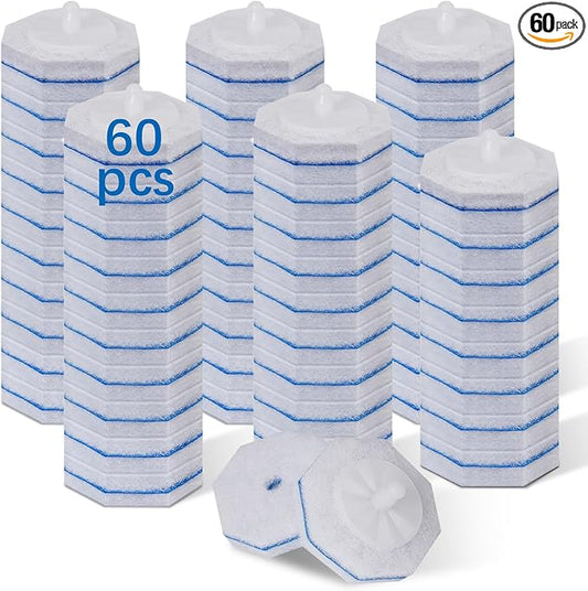 60pcs Toilet Cleaner Refill Pads for Clorox Wand, Upgrade 3-Layer Toilet Scrubber Refills, Won't Fall Apart, Powerful Foam, Safe On Porcelain, Bathroom Cleaning Essentials