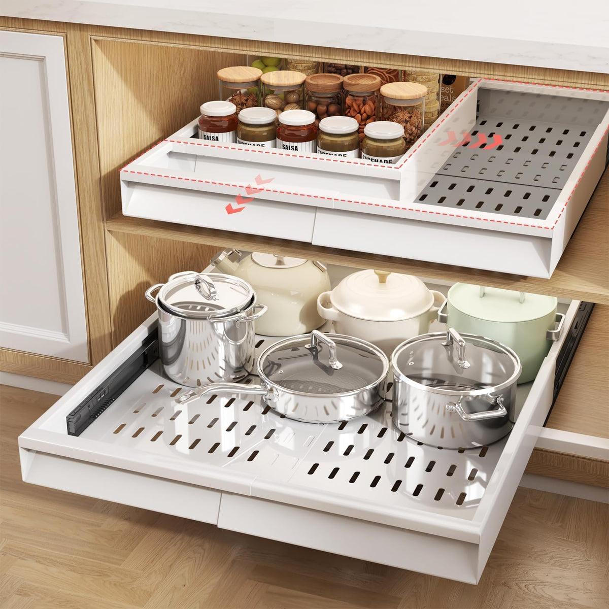 Seinloes Pull Out Cabinet Organizer, 4-Side Expandab | All Products - Image 1