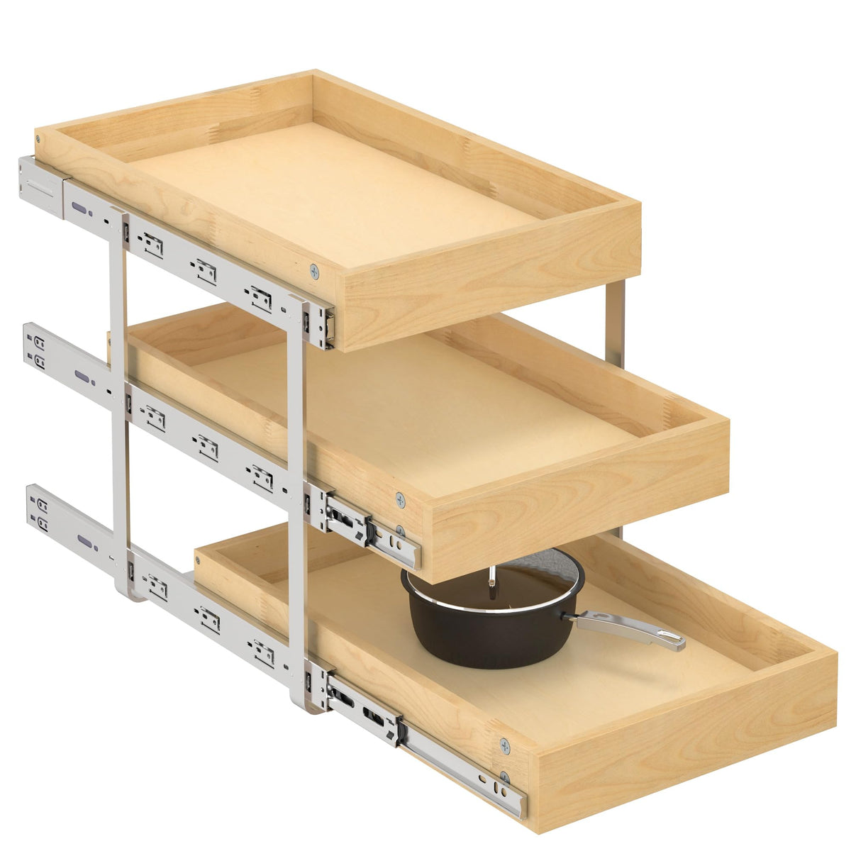 WelFurGeer 3-Tier Pull Out Cabinet Organizer with So | All Products - Image 1