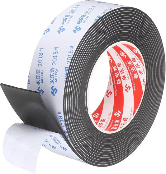 PATIKIL Sponge Rubber Foam Tape, 1 3/4" W x 5/64" t x 16.4ft l Self-Adhesive Foam Insulation Tape Weather Stripping for Window Door Soundproofing Weatherstrip AC Seal Strip, Black