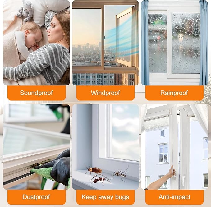 Bruiefpap 39.4FT Weather Stripping for Doors and Windows, Self-Adhesive Window Insulation for Winter, Weatherstrip for Draft Stopper, Soundproofing, Dustproof, 0.35'' Wide x 0.35'' Thick, Brown