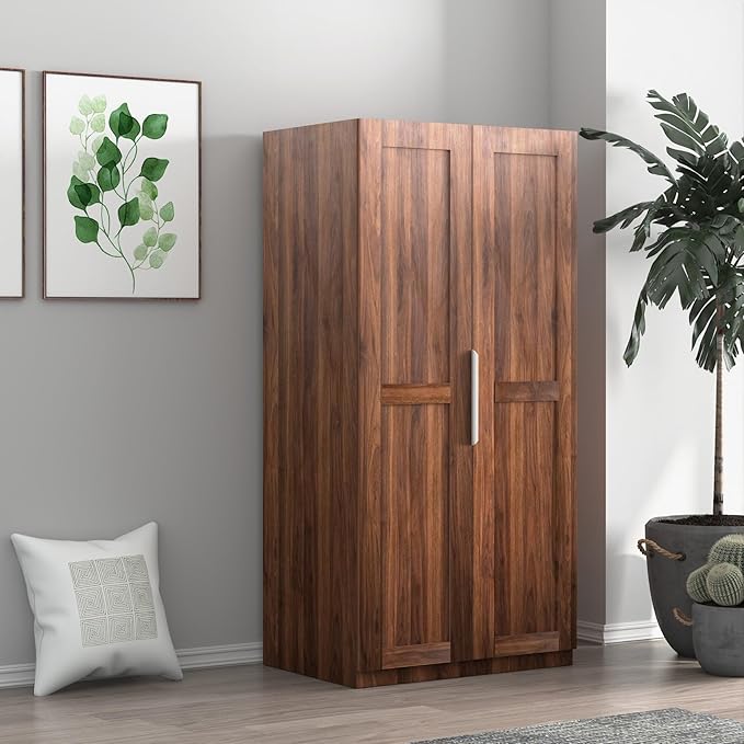 KEIKI 63" Tall Kitchen Pantry Storage Cabinet with Door-Side Rack & Shelves, Freestanding Wood Hutch Food Pantries Cupboard for Coffee Bar, Dining Room