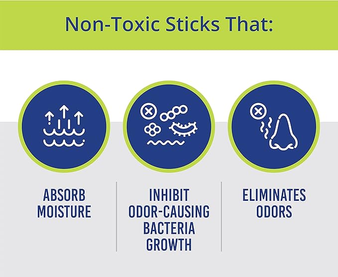 Glovestix Shoe Deodorizer & Odor Eliminator for Hockey & Lacrosse Gloves, Boxing & Soccer Gear, Smelly Gym Bags & Sports Equipment. Non-Toxic Odor Remover. As Seen on Shark Tank (1 Set of Sticks)