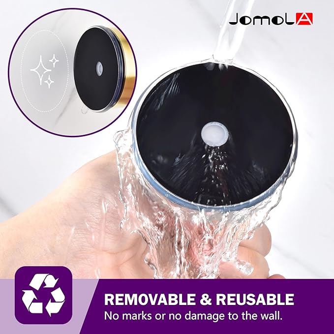 JOMOLA Suction Cup Hooks for Shower (4 Pcs Brushed Gold)