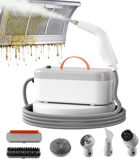 Portable Steam Cleaner for Home, Handheld Steamer for Cleaning Car Auto Detailing, Small High Pressure Steam Cleaner with 6 Accessories, 15s Fast Heat-Up, Large Tank