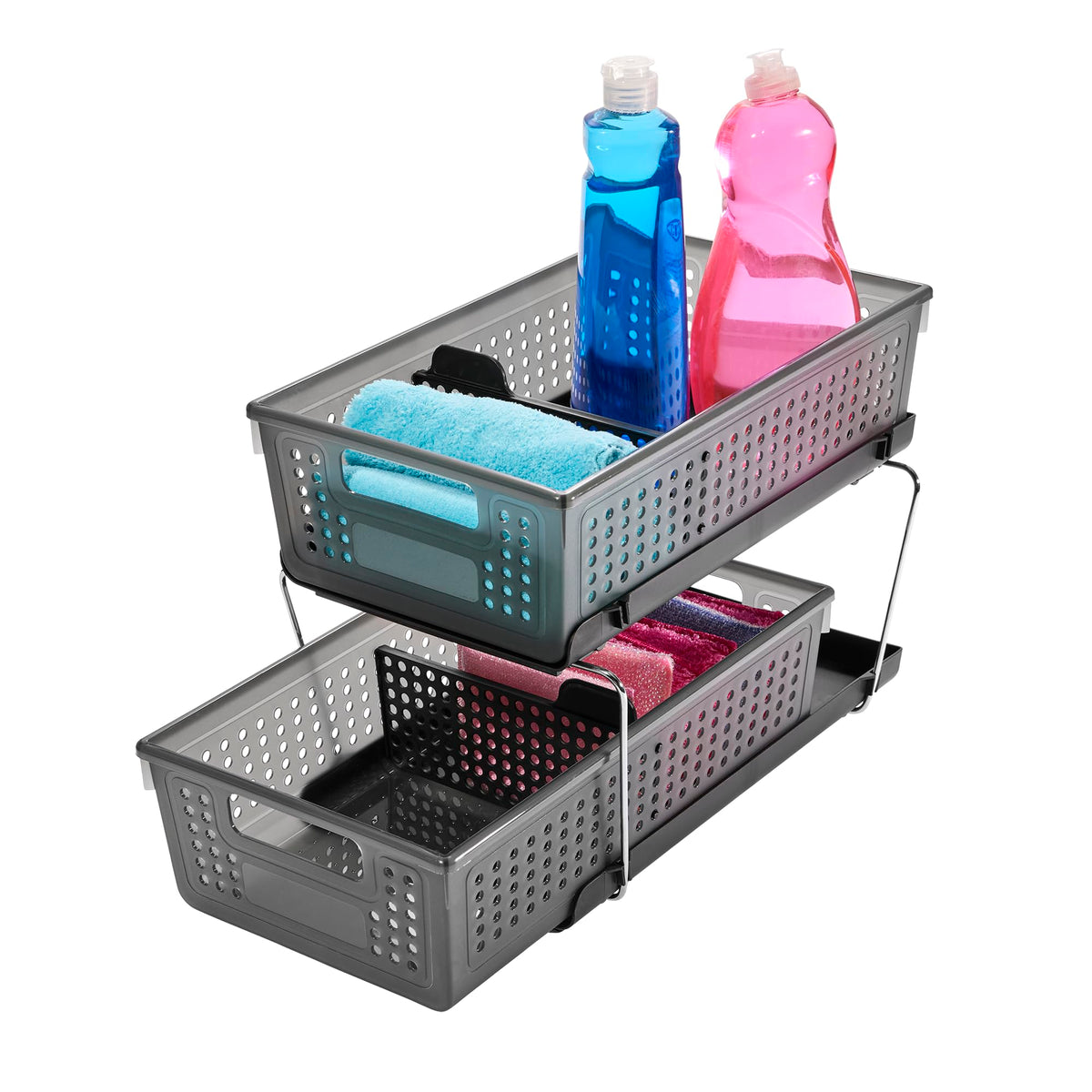 madesmart Two-Tier Under Cabinet Organizer, Sliding Drawer - Image 1