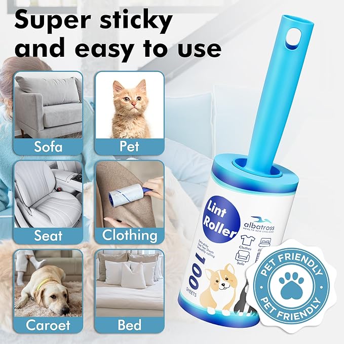 Lint Rollers for Pet Hair Extra Sticky, 600 Sheets Mega Value Set Lint Rollers for Pet Hair Removal, Dog and Cat Lint Remover for Clothes, Furniture, Carpet