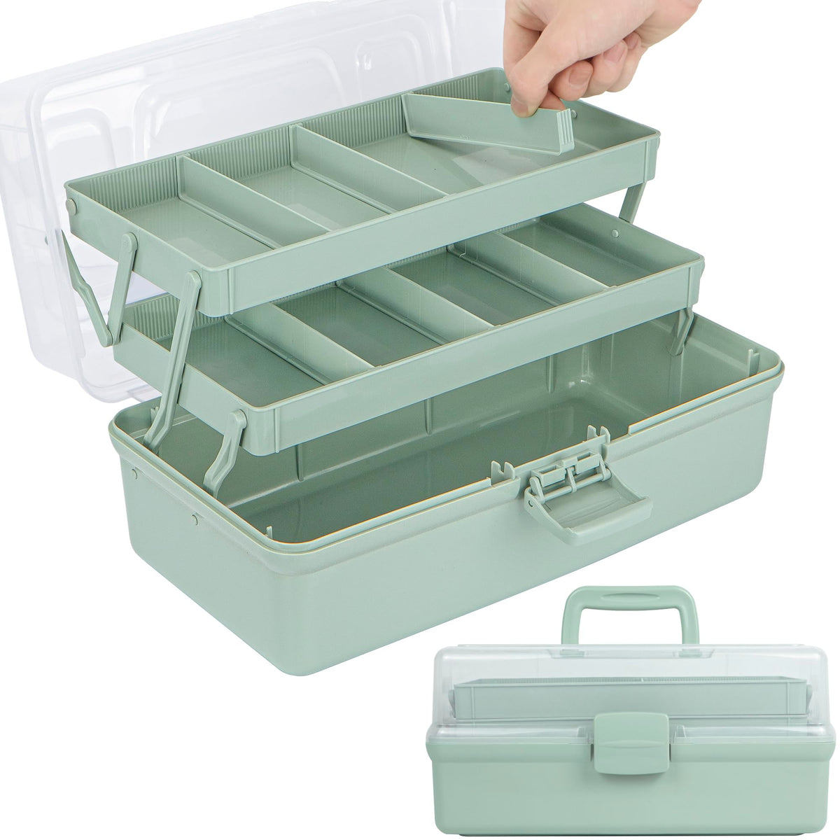 TERGOO 12.5in 3-Layer Multipurpose Craft Organizers and Storage - Image 1