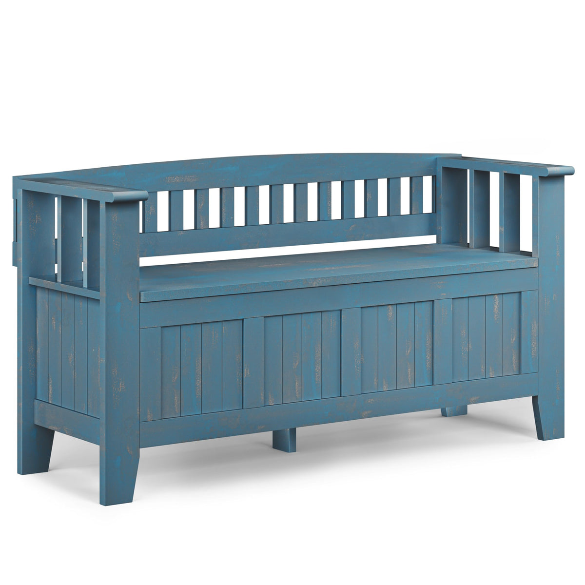 SIMPLIHOME Acadian 48" Wide Solid Wood Storage Bench - Image 1