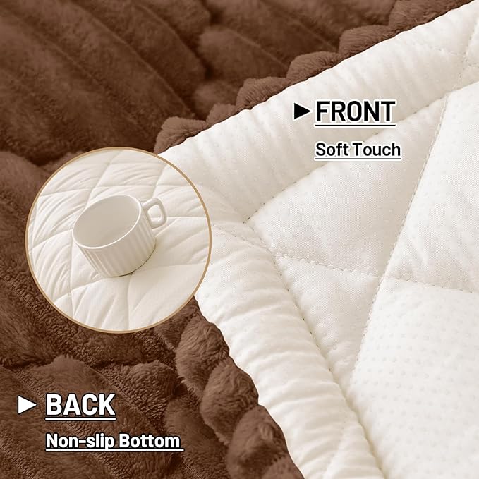 Smiry Pet Couch Cover for Dogs Washable, Non-Slip Fuzzy Couch Covers for 3 Cushion Sofa Pet Friendly, Soft Thick Furniture Protector Sofa Slipcover Mat for Dogs (Chocolate, 27.6" x 59")