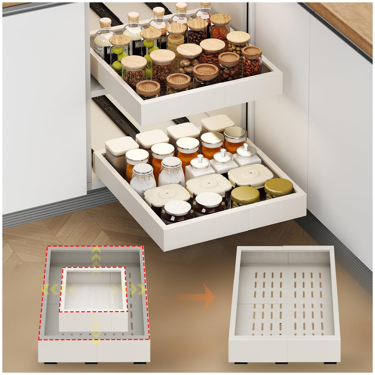 Fokyfok 2Pc Pull out Cabinet Organizer,11"-16"W,17"- | All Products - Image 1
