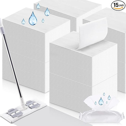 300 Counts Sweeper Wet Mopping Cloths Compatible with Swiffer 17.7'' x 11.8'' Large Wet Mop Pads Refills XL Disposable Floor Wipes Duster for Sweeping Scrubbing Cleaning Wood Hardwood Tile