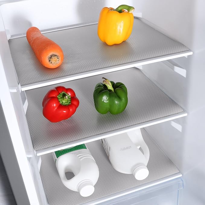Light Gray Shelf Liners for Kitchen Cabinets Non Adhesive Drawer Liner for Bathroom Waterproof Refrigerator Liners for Shelves Fridge Plastic Mats Cabinet Cupboard Liner 23.6 x 78.7 Inches