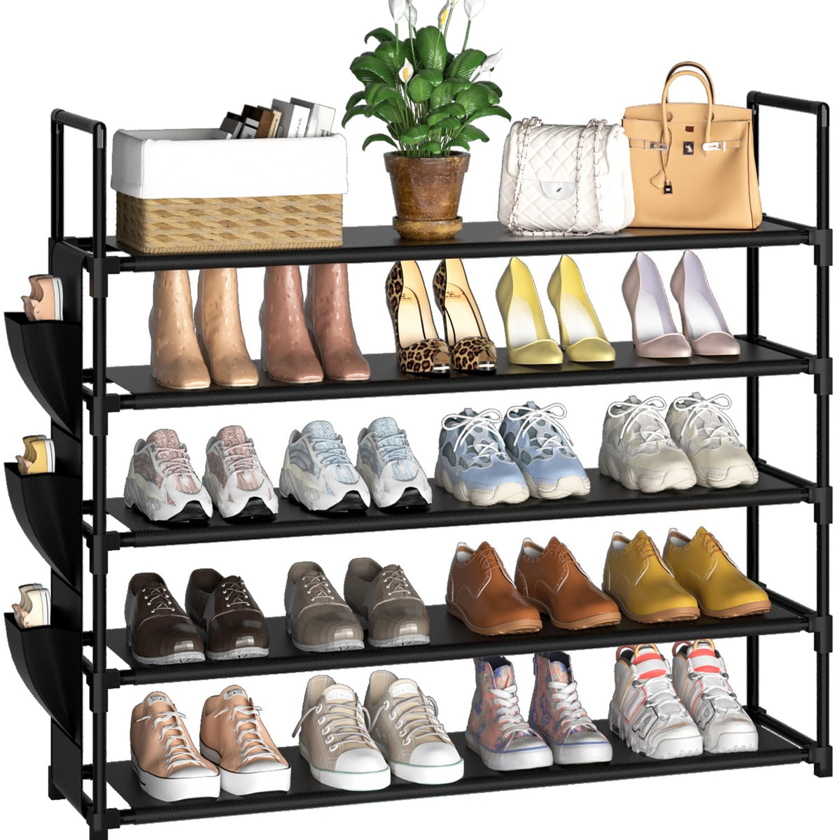 Shoe Rack 5 Tier 20-25 Storage Capacity Shoes Organizer - Image 1