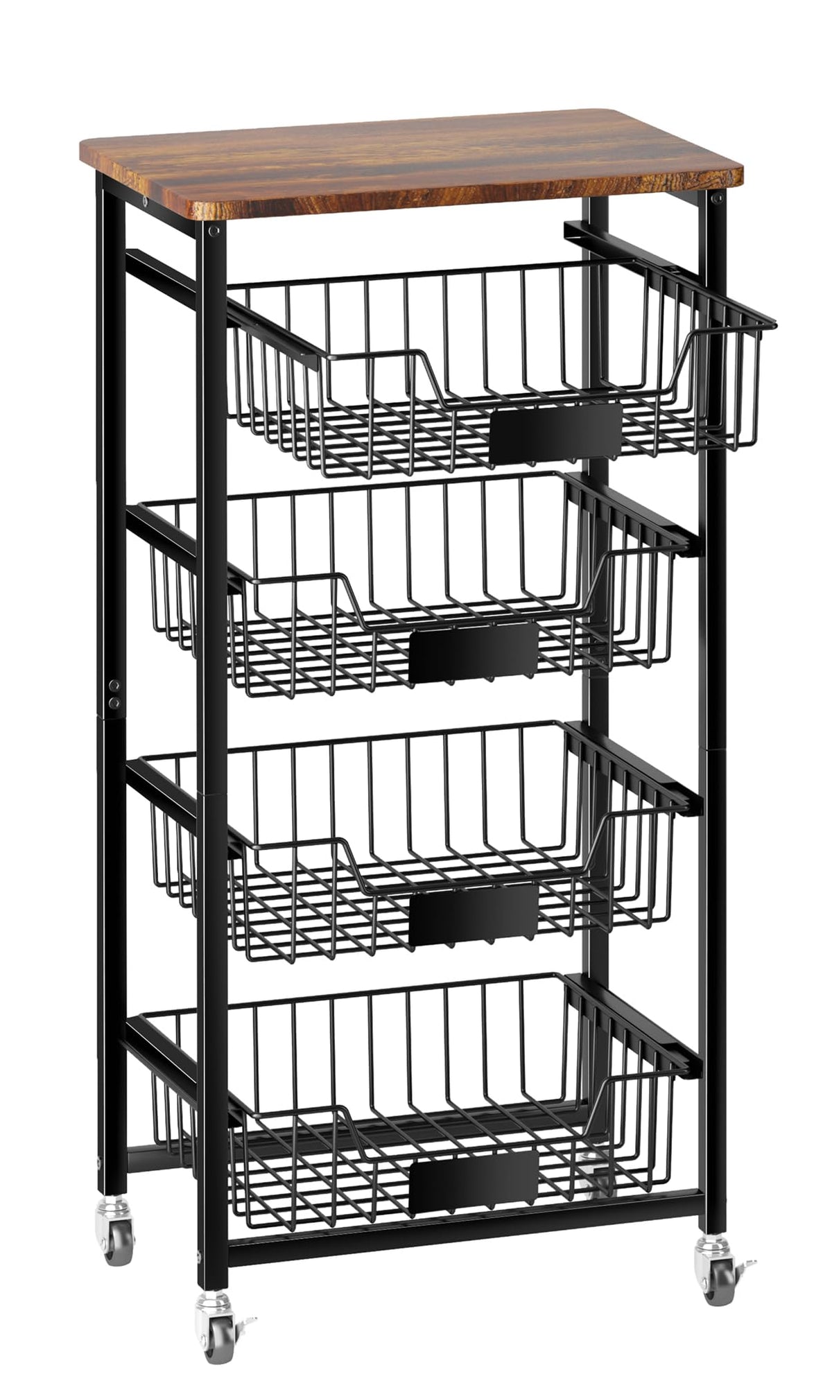 OKZEST 5-Tier Kitchen Storage Cart with 4 Upgraded Drawer Basket - Image 1