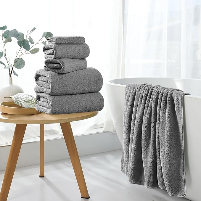 4 Pack Washcloths Set 13"x13",Grey Towel Set for Bathroom,Highly Absorbent & Quick Dry Premium Towel for Daily Use,Soft Microfiber Multipurpose Washcloths Towel Set for Hotel, Spa,Shower,Gym