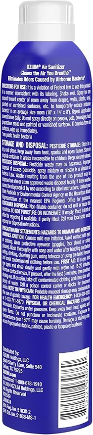 Ozium® 8 Oz. Air Sanitizer & Odor Eliminator for Homes, Cars, Offices and More, Original Scent - 3 Pack