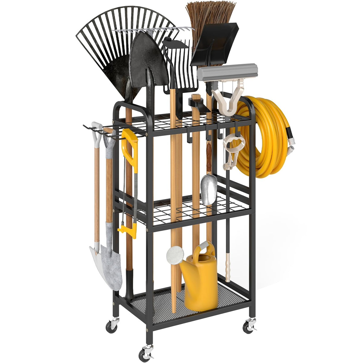 Hadulcet Garden Tool Organizer with Wheels, Yard Tool | Garage Storage - Image 1