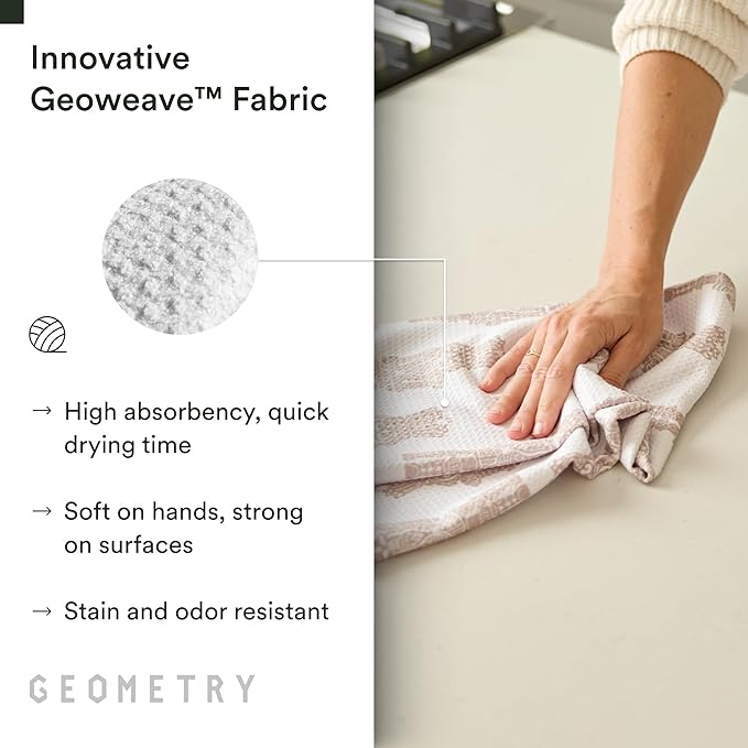 GEOMETRY Christmas Kitchen Towels - Quick Dry Microfiber Cloth Dish Towels for Kitchen Drying - Premium Quick Dry Towel - Clara Tea Towel