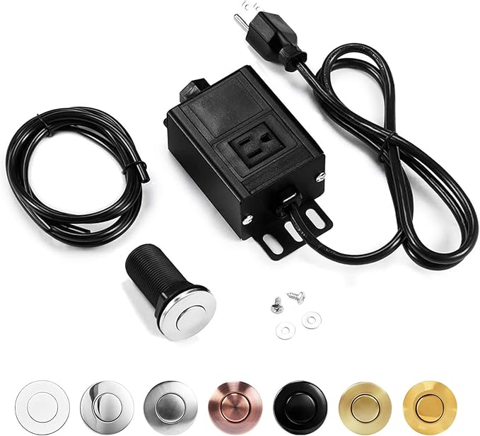 Sink Top Air Switch Kit Garbage Disposal Part by CLEESINK (LONG/3.5", Polished Stainless Steel)