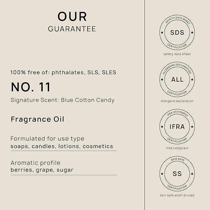 VINEVIDA[16oz] Blue Cotton Candy Fragrance Oil for Candle Making Scents for Soap Making, Perfume Oils, Soy Candles, Bath Bombs, Slime, Reed Diffusers, Room Spray, Laundry, ARTS-FOBP-BLU-COTT-16
