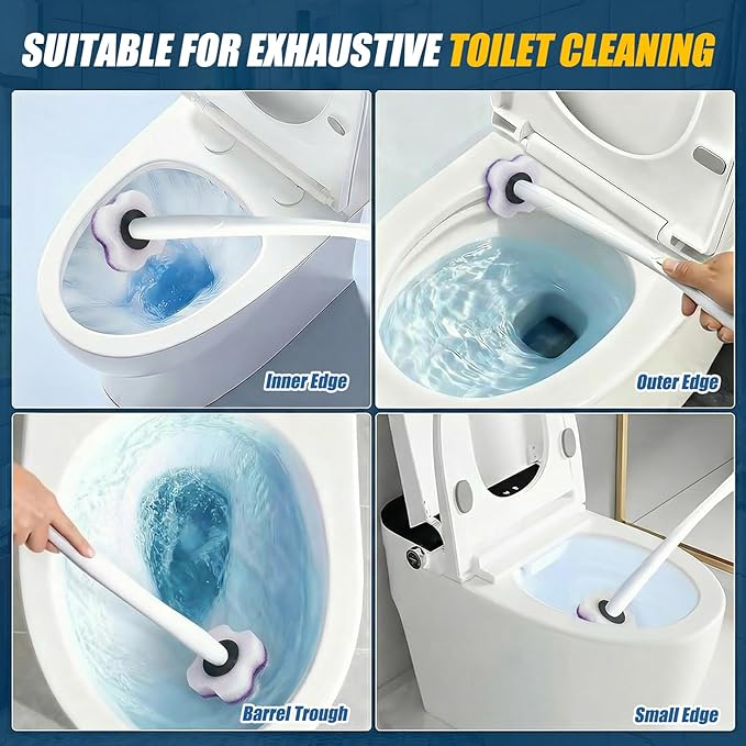 50 PCS Toilet Bowl Wand Refills, Replacement Heads for Bathroom Washroom Cleaning Pads, Disposable Toilet Brush Refills Compatible with Household Brush Scrubber Cleaning Refill Lavender Breeze Purple