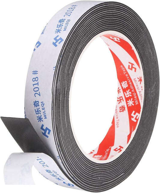 PATIKIL Sponge Rubber Foam Tape, 25/32" W x 1/32" t x 16.4ft l Self-Adhesive Foam Insulation Tape Weather Stripping for Window Door Soundproofing Weatherstrip AC Seal Strip, Black