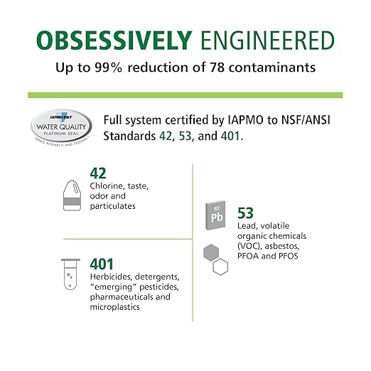 AO Smith Advanced Direct Connect Under Sink Replacement Filter for AO-MF-ADV System - Claryum Filtration Reduces Up To 99% of 78 Harmful Contaminants - AO-MF-ADV-R
