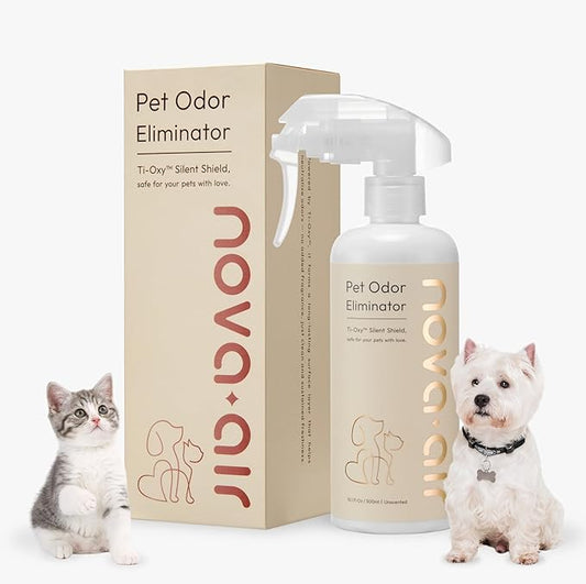 Pet Odor Eliminator Spray – Instantly Destroys Odors & Pet Smells by Ti-Oxy™ Technology. Non-Toxic, Fragrance-free & Pet-Safe Odor Neutralizer. Works on Urine Odors, Litter Boxes & Carpets – 10oz